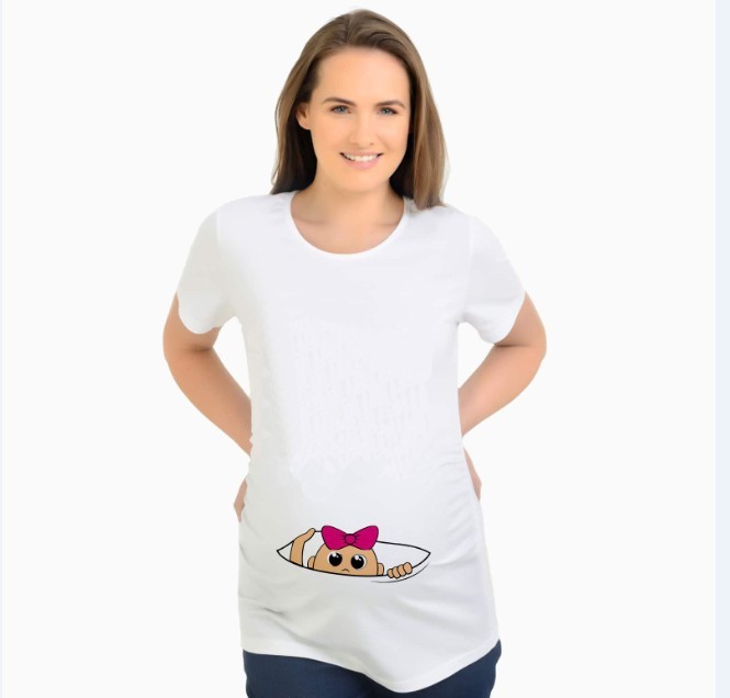 Printed Maternity Shirts - Slim Fit Pregnancy Tops for Women