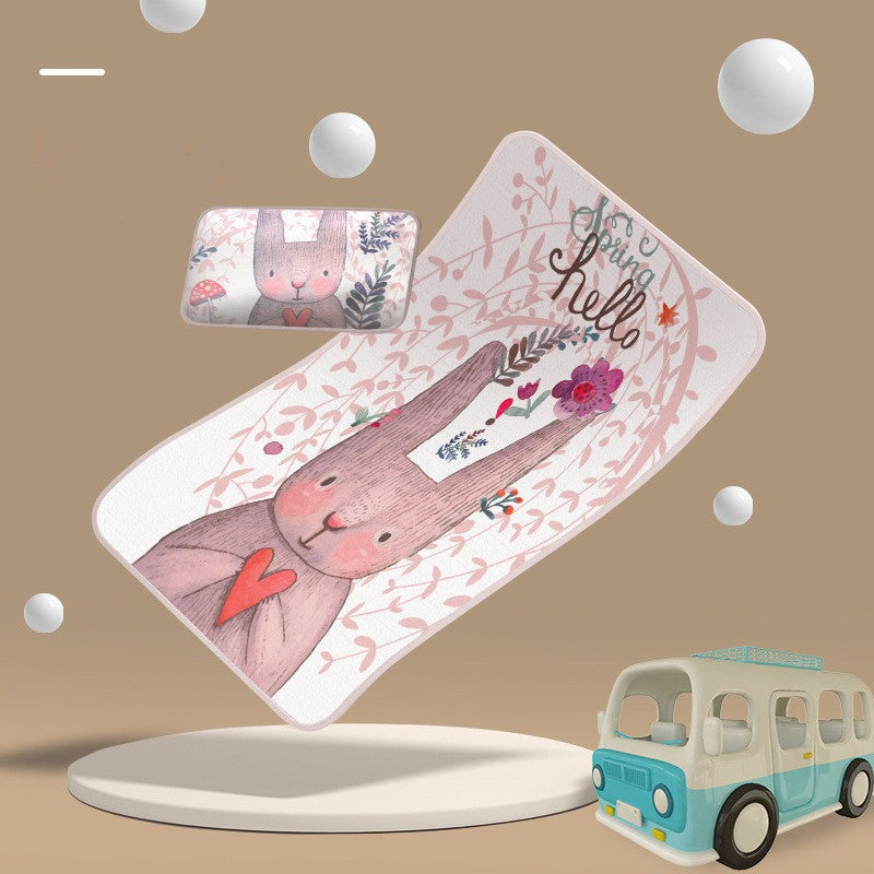 Soft Ice Silk Animal Printed Mat for Babies