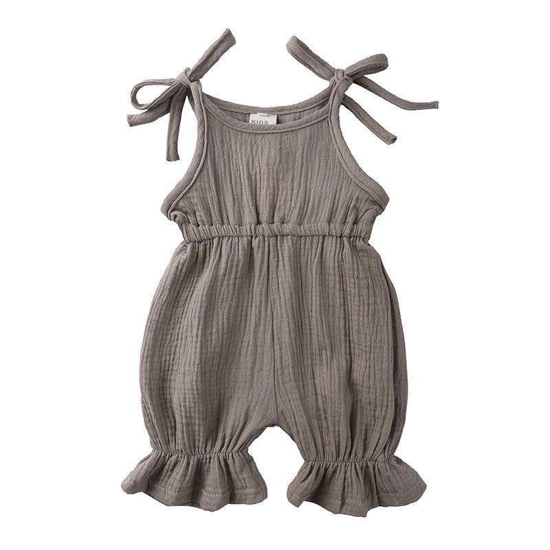 Stylish Newborn Toddler Baby Girls' Sleeveless Solid Romper Jumpsuit Outfit - Latest Arrivals