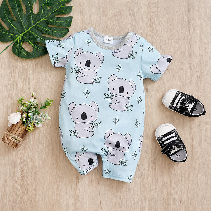 Adorable Summer Koala Print Baby Jumpsuit