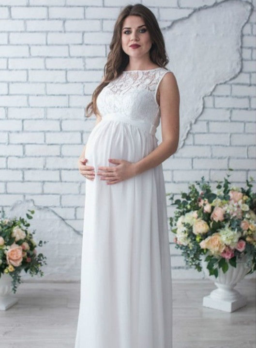 Elegant Lace Sleeveless Maternity Dress for Stylish Comfort