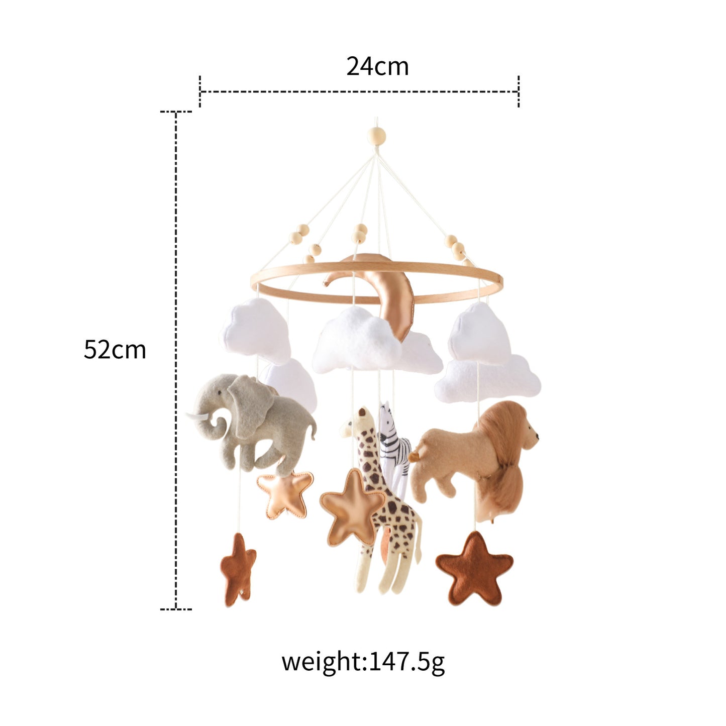 Forest Animal Themed Crib Wind Chimes: Hand-Eye Coordination Decor for Nursery