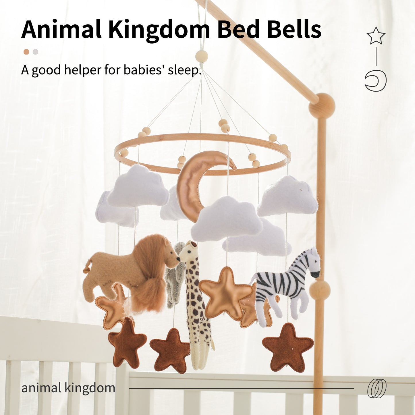 Forest Animal Themed Crib Wind Chimes: Hand-Eye Coordination Decor for Nursery