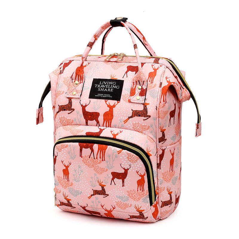 Effortless Style and Practicality: Printed Ultra-light Mommy Backpack