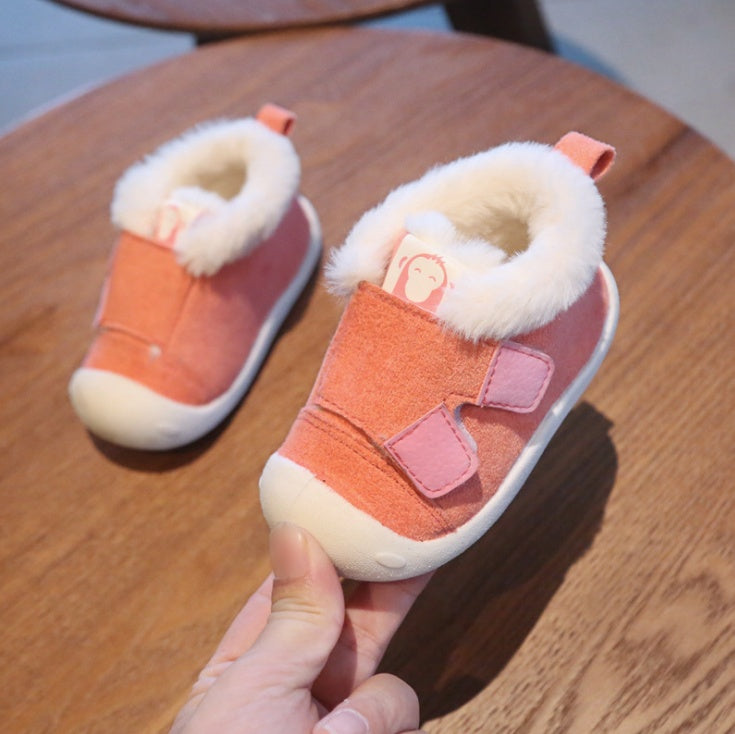 Cozy and Stylish Children's Velvet Toddler Shoes for Comfortable Steps