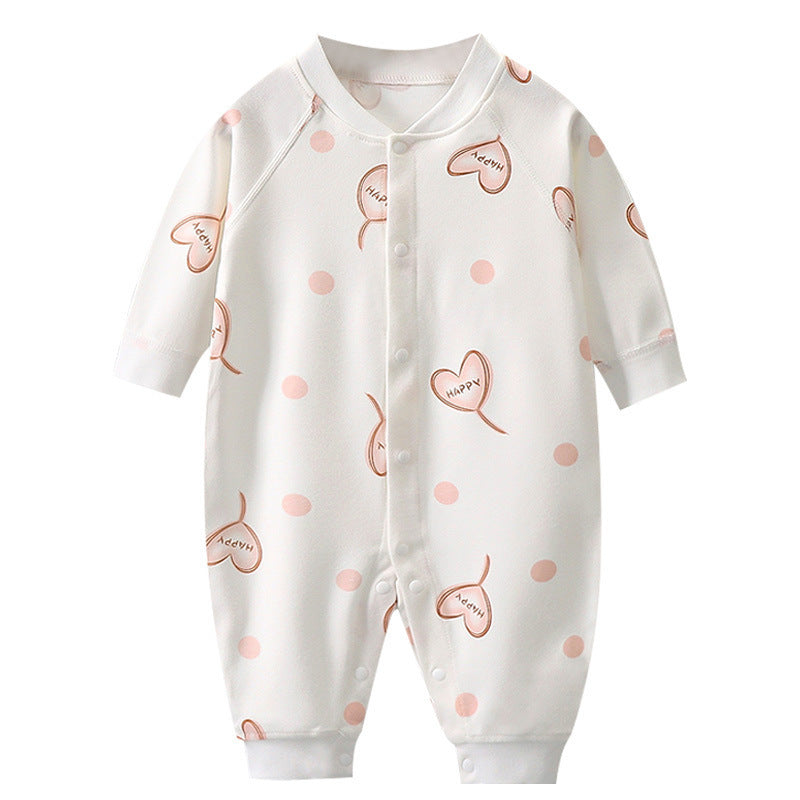 Printed Cotton Baby Jumpsuits - Long Sleeve Autumn & Spring Baby Clothes