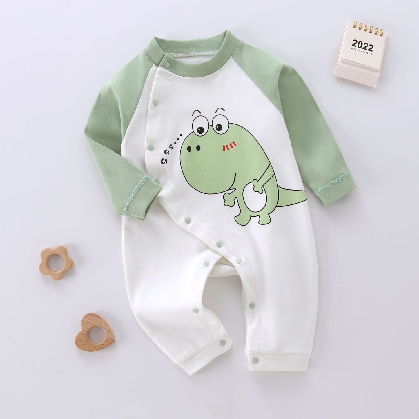 Unisex Long Sleeve Cotton Cartoon Printed Casual Climbing Suit for Babies