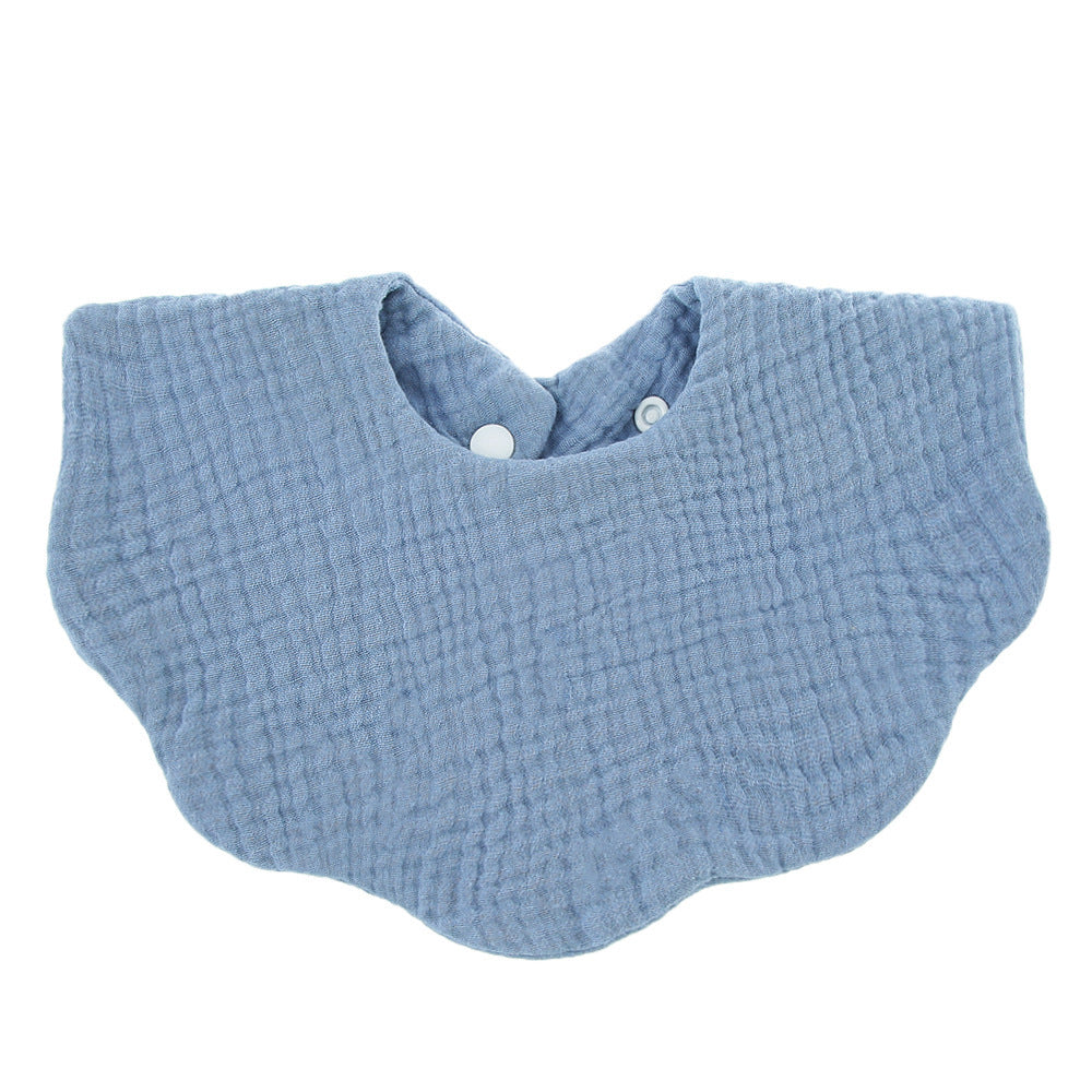 Adorable Baby Printed Saliva Towel: Soft Cotton Gauze Wavy Bib for Children