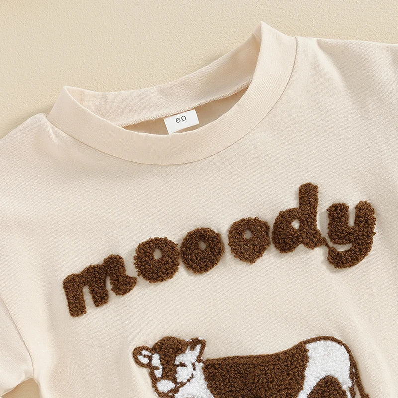 Adorable Children's Cow Element Embroidered Romper | Cute Infant Outfit