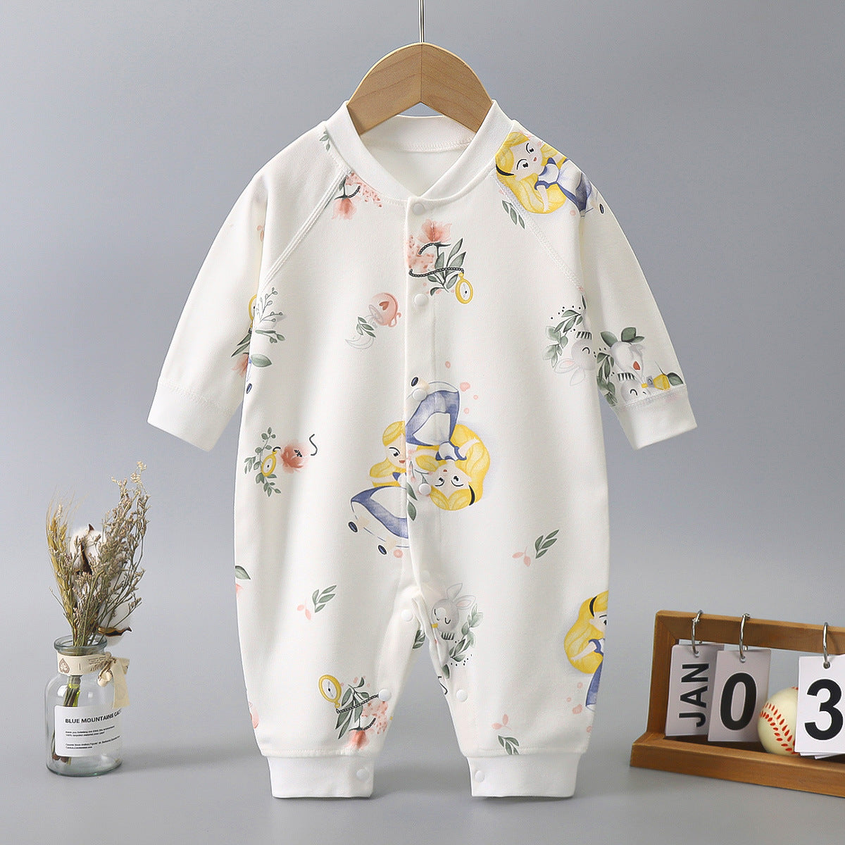 Printed Cotton Baby Jumpsuits - Long Sleeve Autumn & Spring Baby Clothes