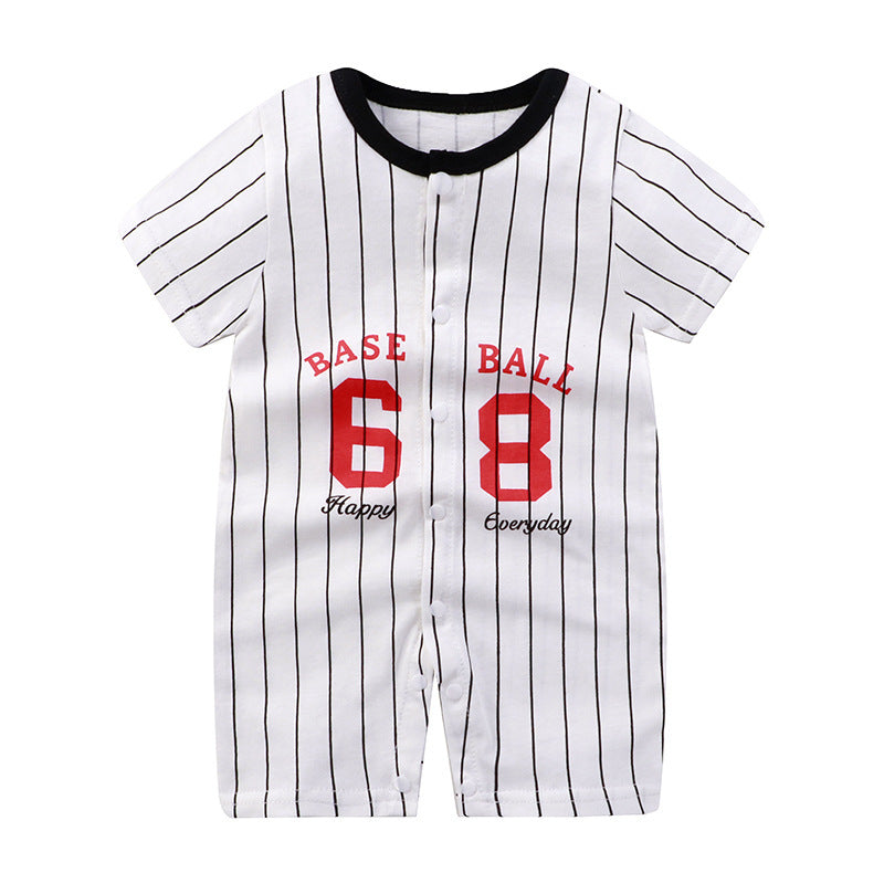 Adorable Cartoon Printed Baby Cotton Pullover Romper - Soft and Comfy