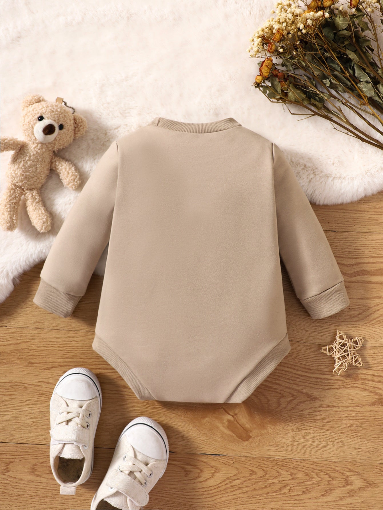 Trendy Baby's Fashion Letter Print Long Sleeve Onesie Jumpsuit