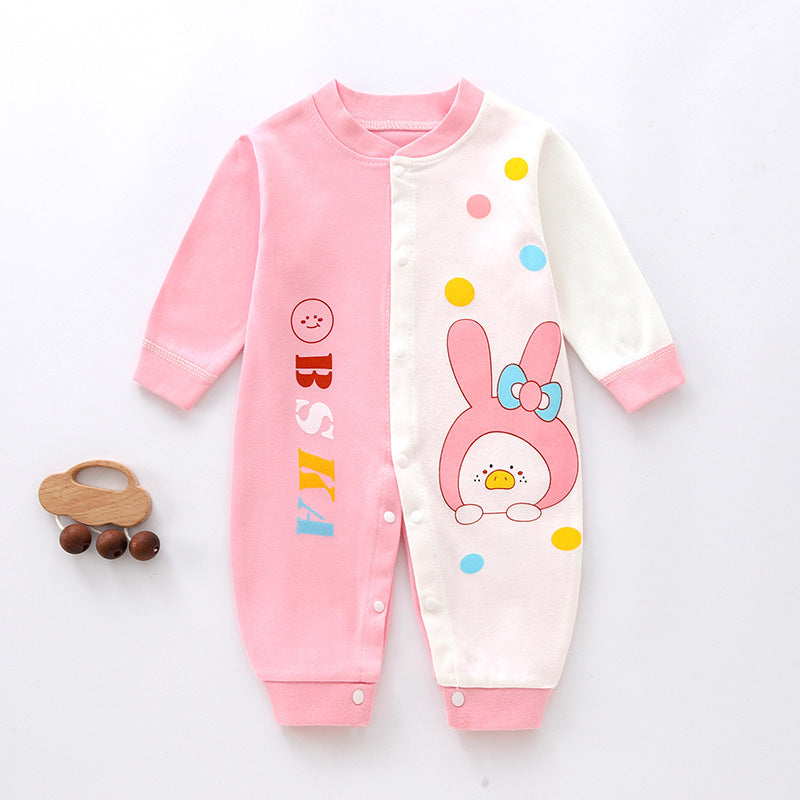 Unisex Long Sleeve Cotton Cartoon Printed Casual Climbing Suit for Babies