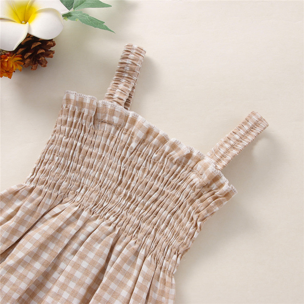 Adorable Infant Baby Girls' 2-Piece Summer Outfits: Sleeveless Frill Smock Set