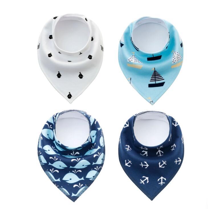 4pcs Printed Baby Bibs and Burp Cloth Set: Adorable and Absorbent Essentials
