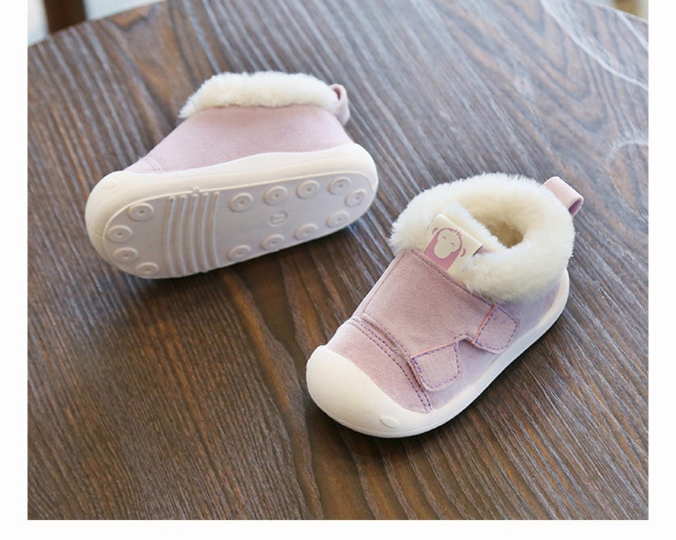 Cozy and Stylish Children's Velvet Toddler Shoes for Comfortable Steps