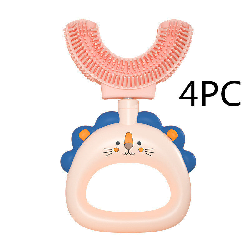 Fun and Functional: Animal Design Children's U-shaped Silicone Toothbrush