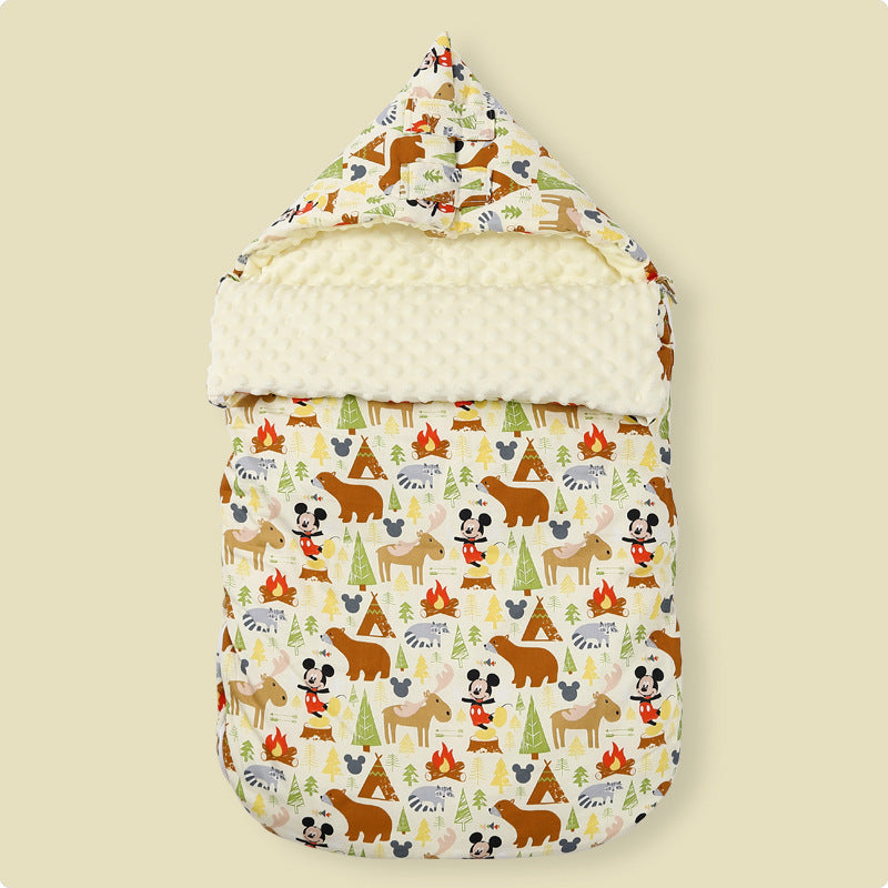 Printed Baby Cotton Anti-Startle Sleeping Bag - Cozy and Secure Sleep Solution