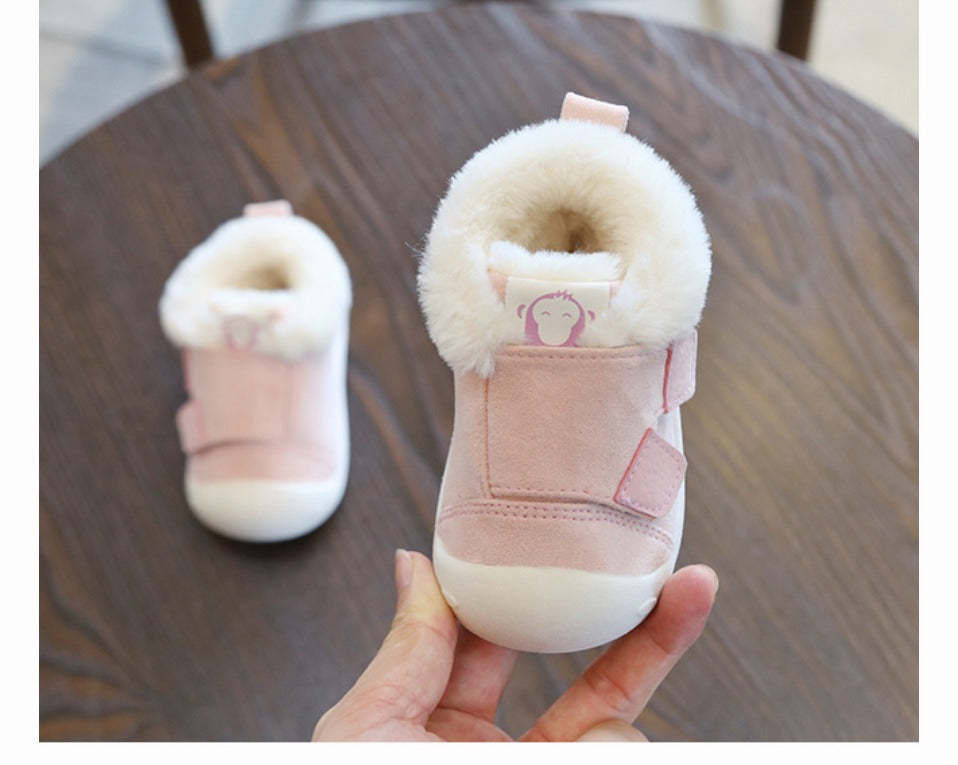 Cozy and Stylish Children's Velvet Toddler Shoes for Comfortable Steps