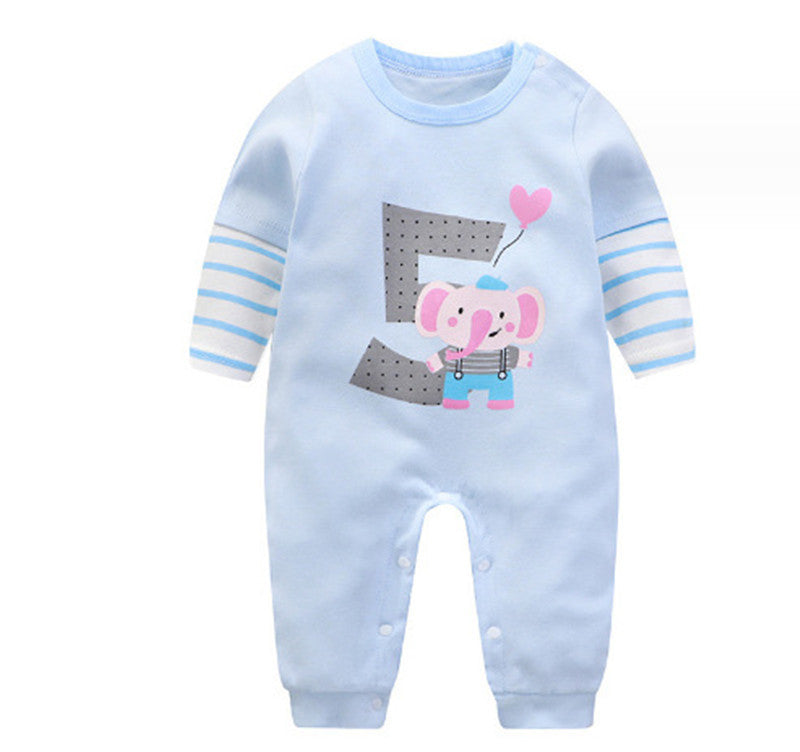 Long Sleeve Cartoon Printed Romper to Keep Your Baby Warm