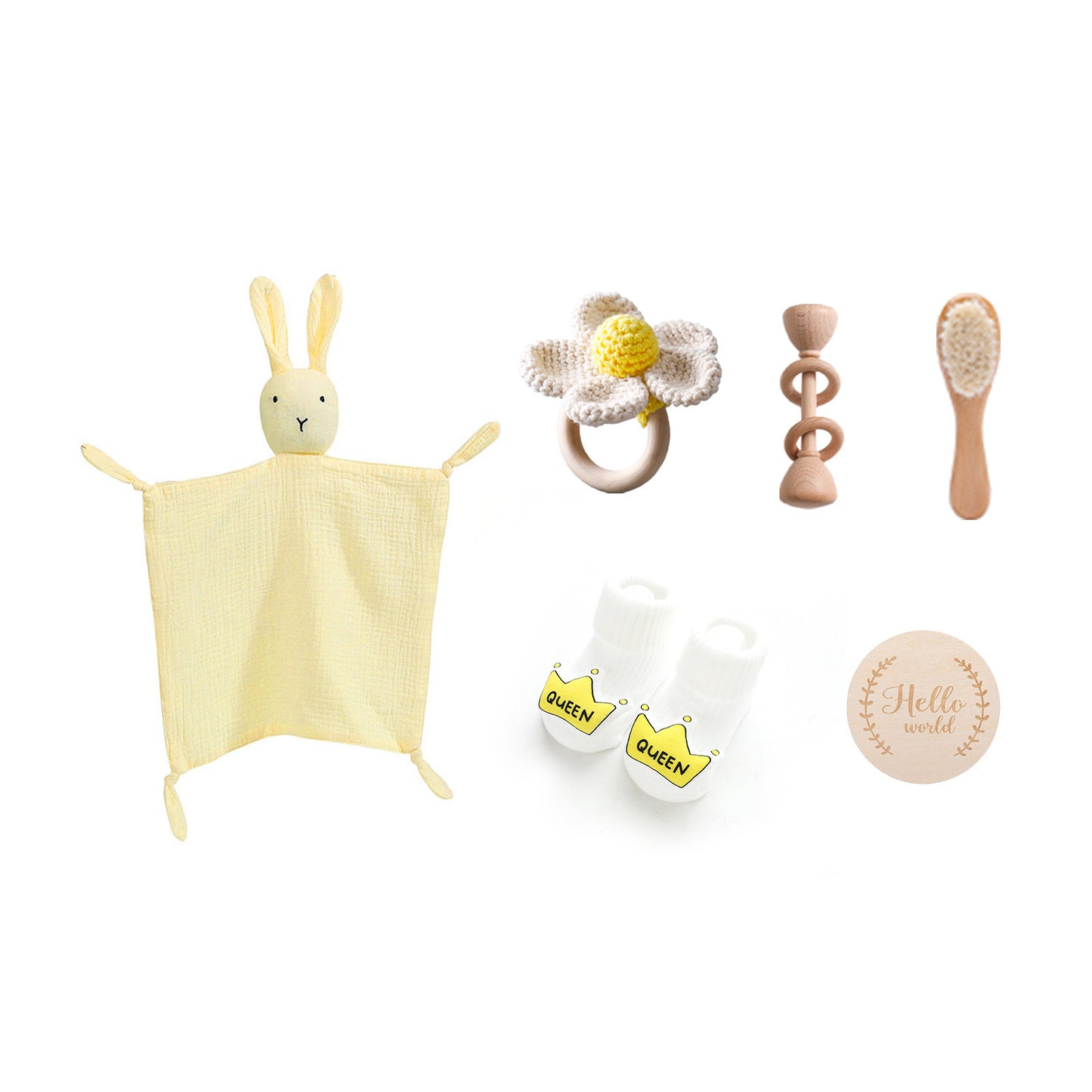 Soft and Cuddly: Infant Comfort Rattle Rabbit Bath Towel Gift Set - Perfect for Baby Showers