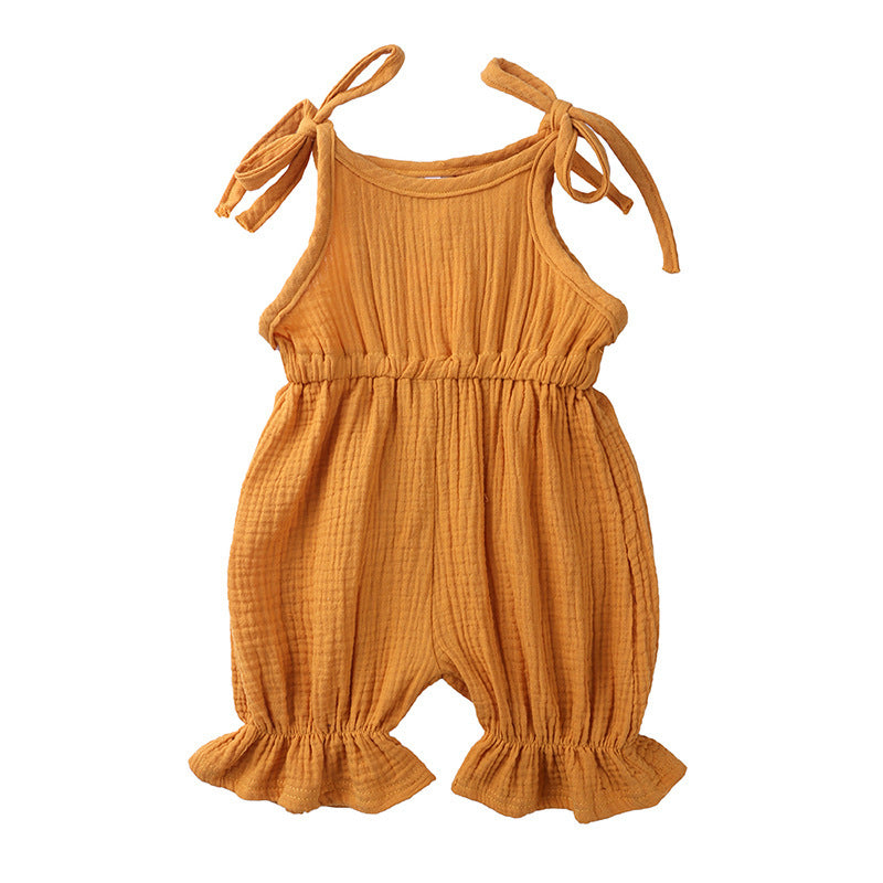 Stylish Newborn Toddler Baby Girls' Sleeveless Solid Romper Jumpsuit Outfit - Latest Arrivals