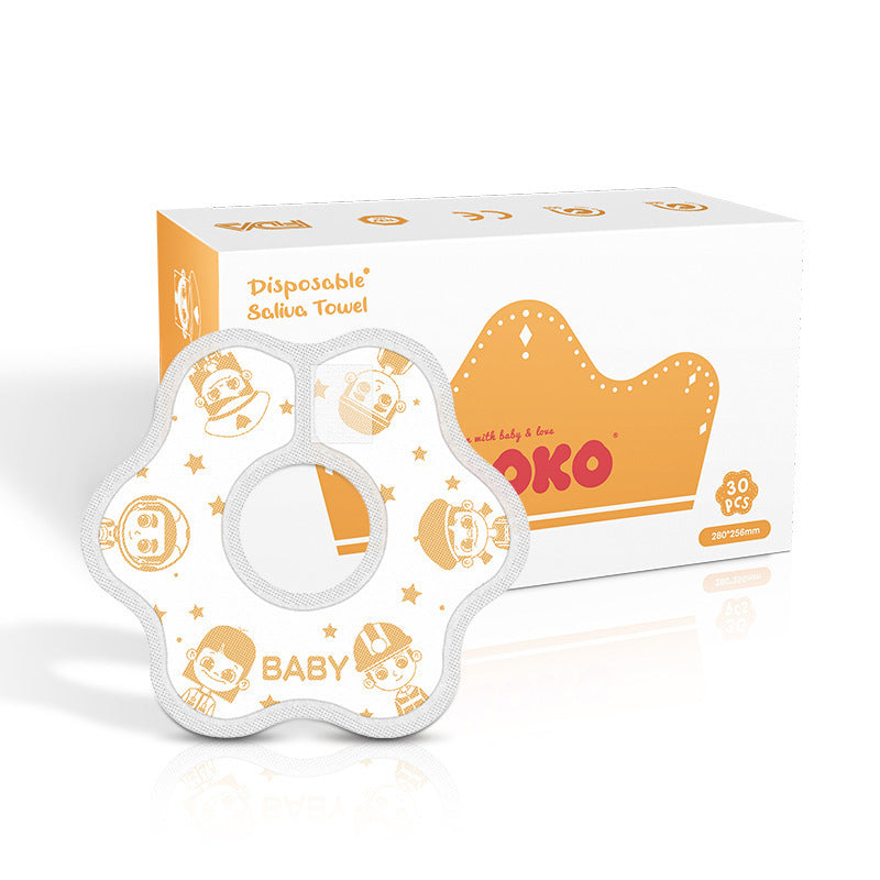 360° Rotatable Printed Disposable Baby Bib for Mess-Free Feeding