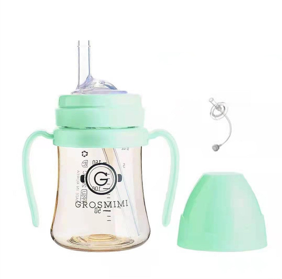 Discover Grosmimi's Eco-Friendly Korean Drinking Straw Bottle: Leak-Proof & Choke-Proof 300ml Capacity