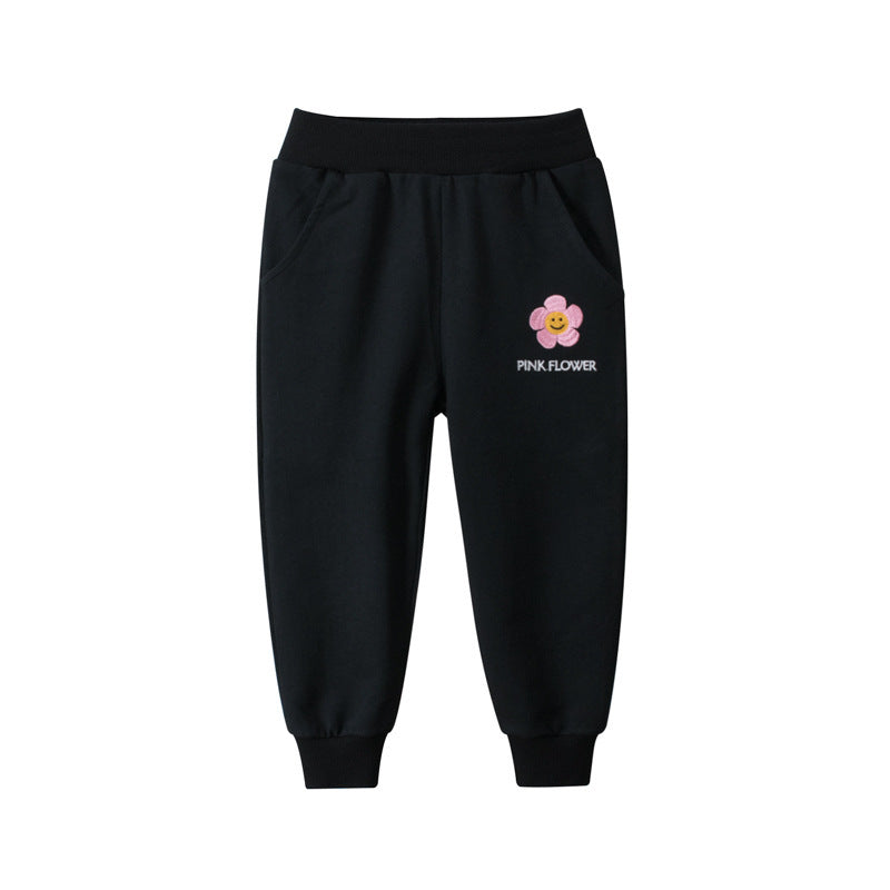 Stylish Girls' Trousers - Thin Western-Style Sports Pants for Kids' Outer Wear