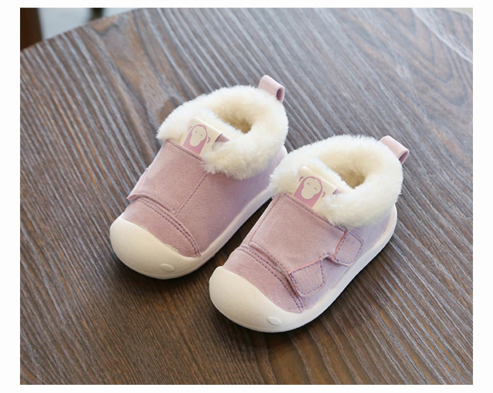 Cozy and Stylish Children's Velvet Toddler Shoes for Comfortable Steps