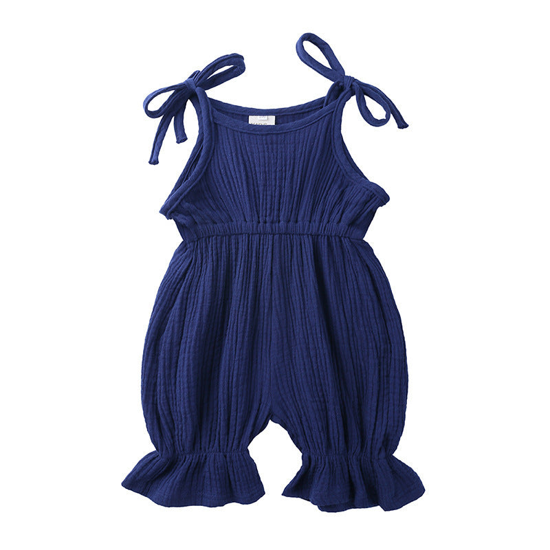 Stylish Newborn Toddler Baby Girls' Sleeveless Solid Romper Jumpsuit Outfit - Latest Arrivals
