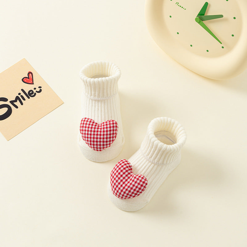 Comfortable Newborn Baby Room Socks with Double Needle Design for Non-Slip, Roomy Fit