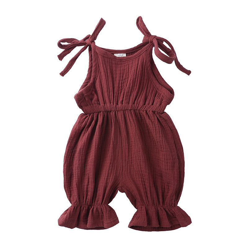 Stylish Newborn Toddler Baby Girls' Sleeveless Solid Romper Jumpsuit Outfit - Latest Arrivals