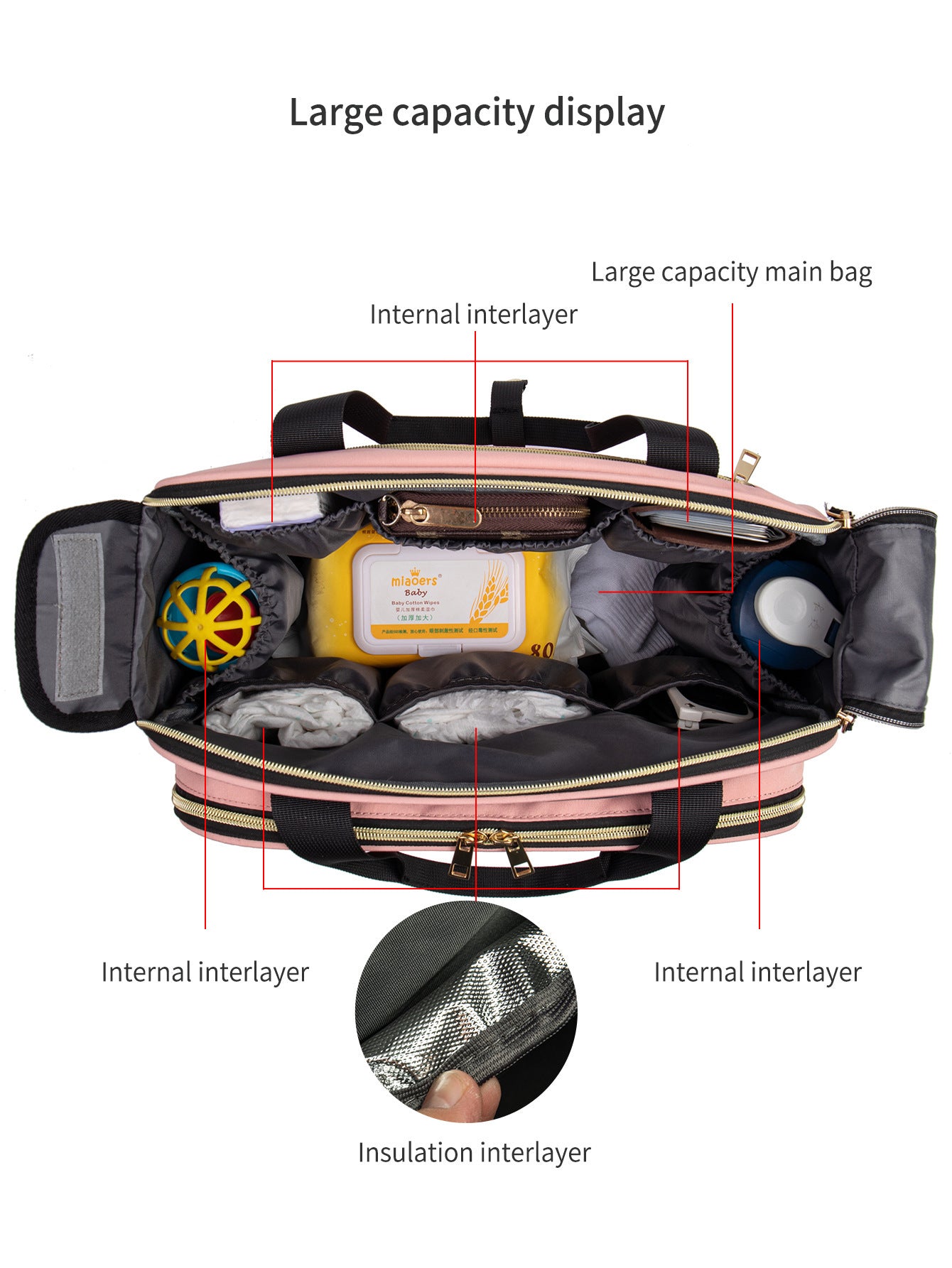 Versatile Large Capacity Oxford Cloth Diaper Bag: Hand-carrying and Crossbody Ready!