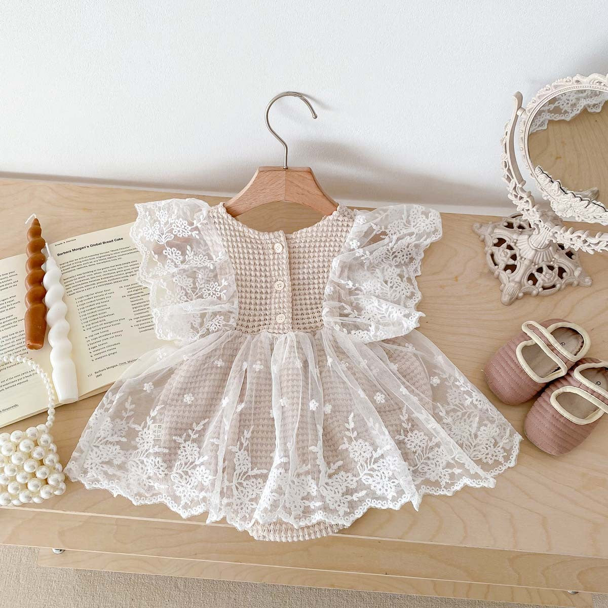 Lace Summer Flounced Sleeve Baby Dress Jumpsuit: Adorable Style for Sunny Days