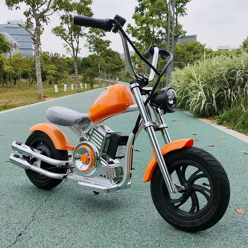 Kids Motorcycle 12Inch Electric Bike Small Size Chopper Bike For Kids, 24V Ride On Toy For Kids With LED Lights, Motorcycle Sound, 10mph & 150lb Max