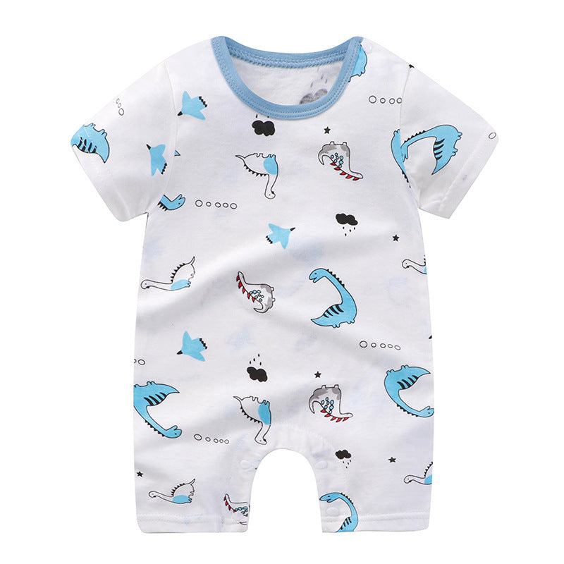 Adorable Cartoon Printed Baby Cotton Pullover Romper - Soft and Comfy