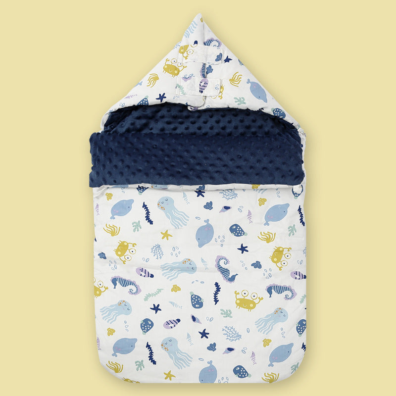 Printed Baby Cotton Anti-Startle Sleeping Bag - Cozy and Secure Sleep Solution