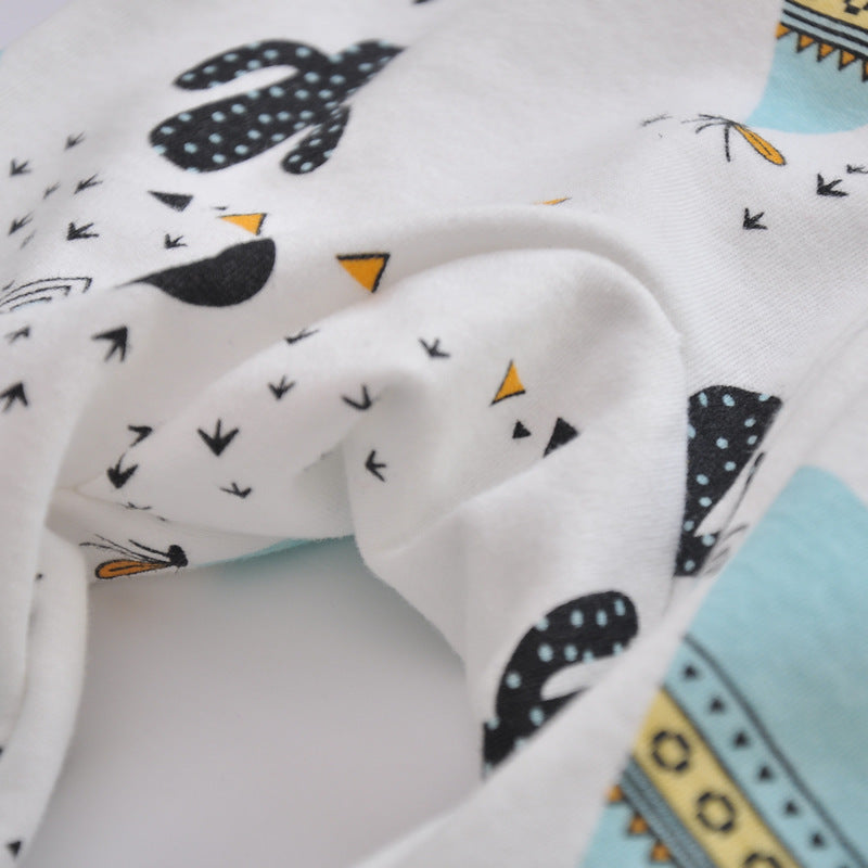 Spring Baby Printed Cotton Long-Sleeved Jumpsuit: Comfortable & Stylish!