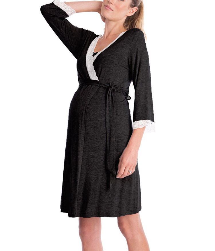 Elegant Nightdress Maternity Sleepwear - Stylish Comfort for Expectant Moms