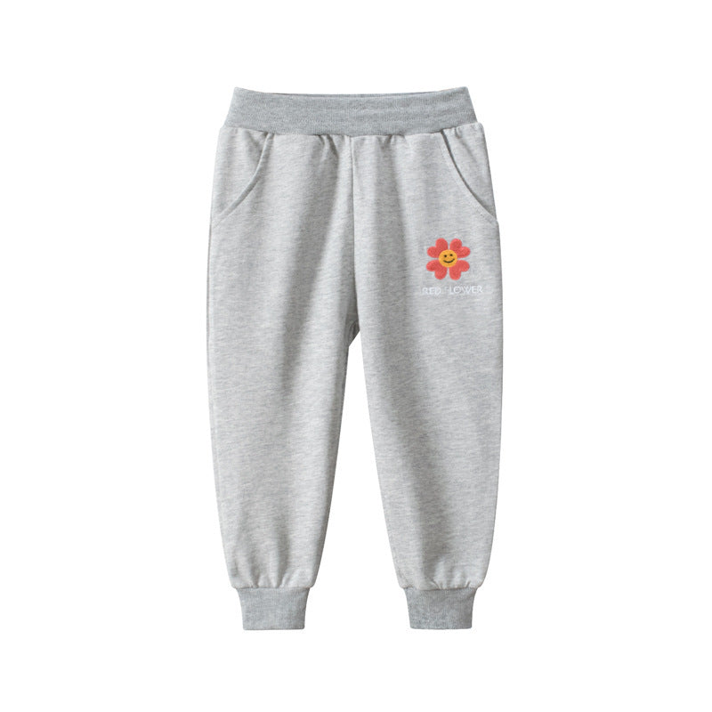 Stylish Girls' Trousers - Thin Western-Style Sports Pants for Kids' Outer Wear