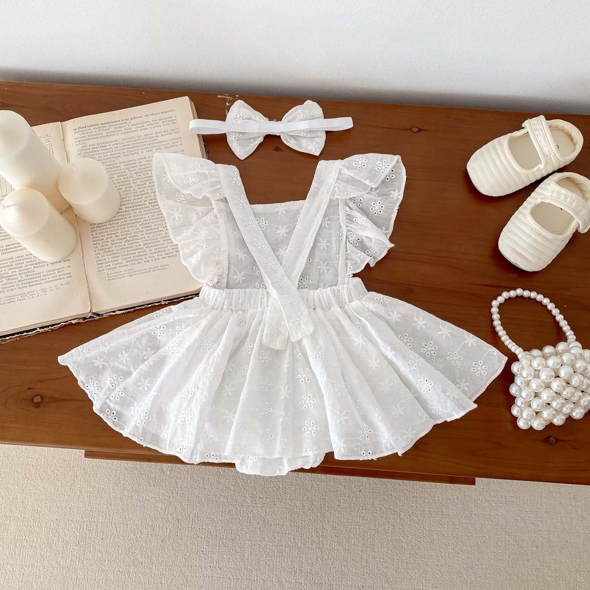 Adorable Baby Girl Ruffled Sleeve Lace Princess Romper Dress