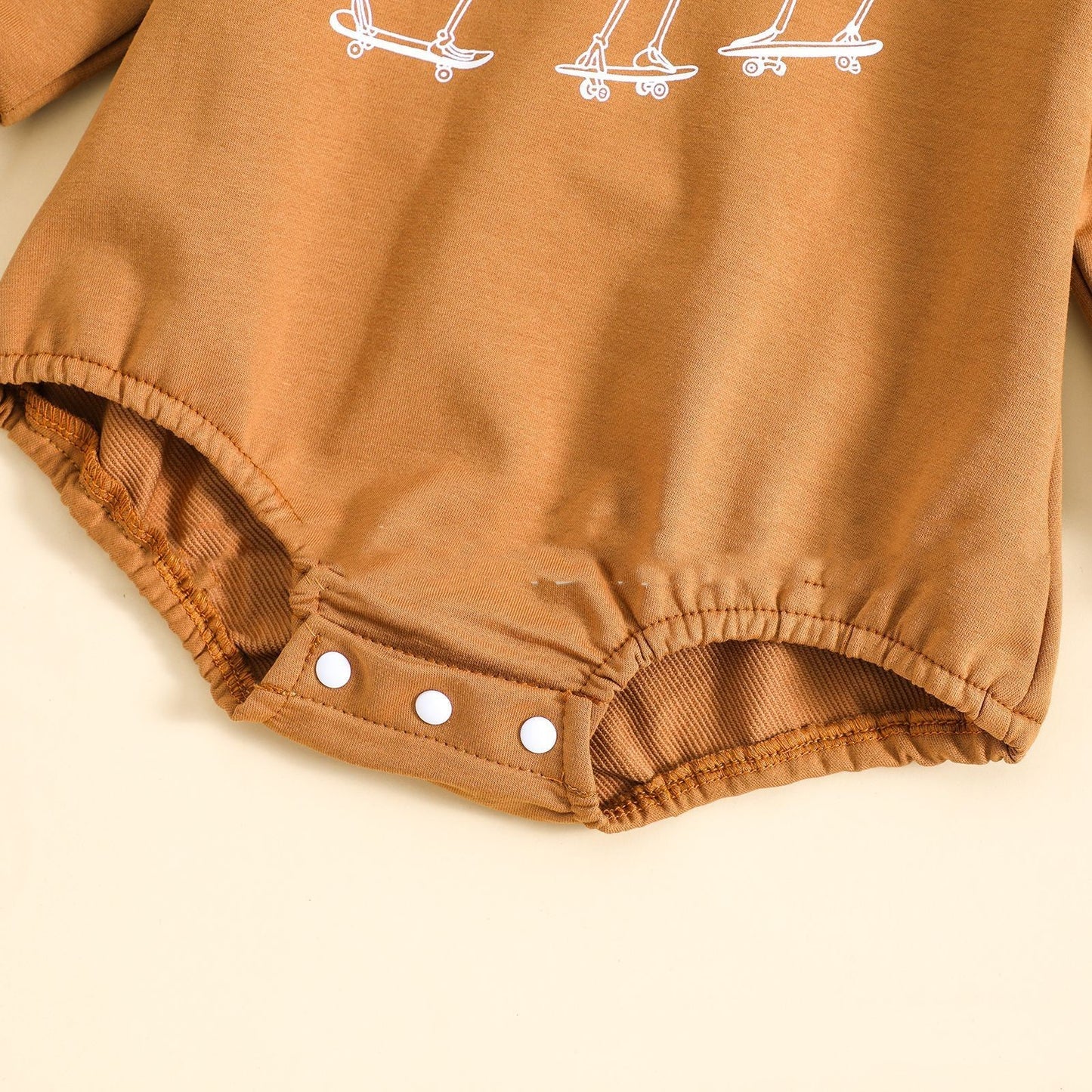 Skeleton Print Solid Color Newborn One-piece Sweater Romper: Warmth with a Spooky Twist