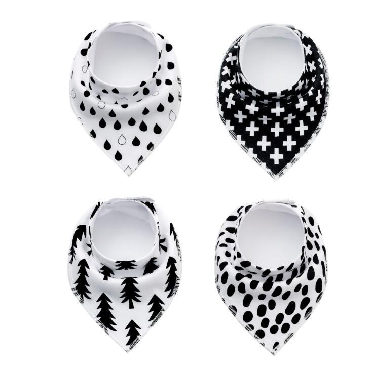 4pcs Printed Baby Bibs and Burp Cloth Set: Adorable and Absorbent Essentials
