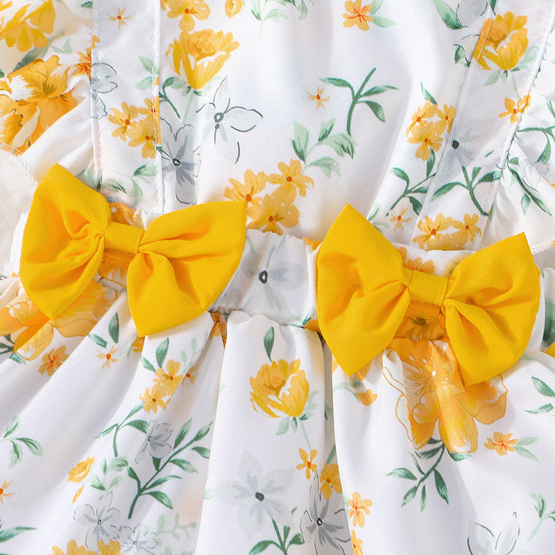 Adorable Baby Girl Floral Printed Romper with Matching Headband – Perfect Summer Outfit