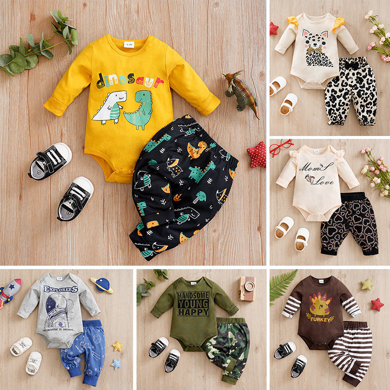 Adorable One-Year-Old Baby and Infant Overalls Clothes: Children's Spring Two-Piece Suit