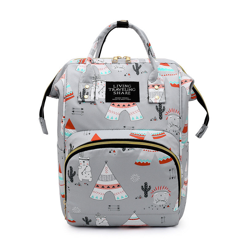 Effortless Style and Practicality: Printed Ultra-light Mommy Backpack