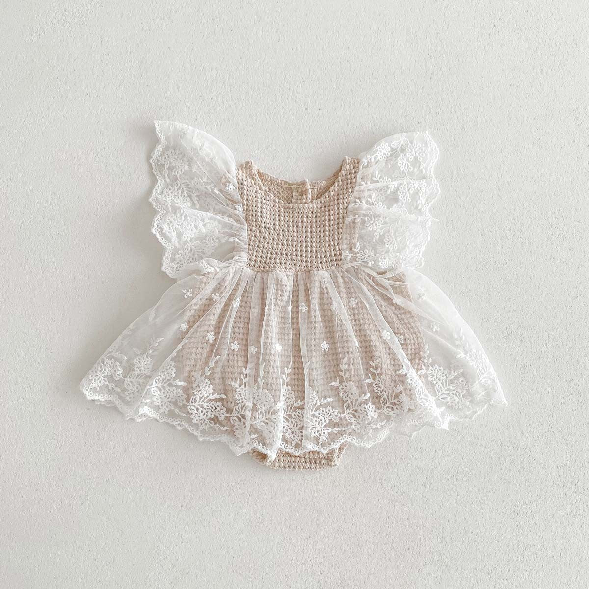Lace Summer Flounced Sleeve Baby Dress Jumpsuit: Adorable Style for Sunny Days