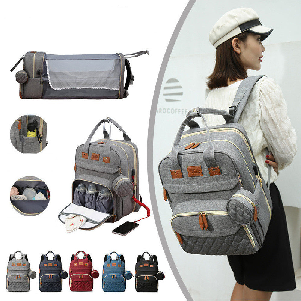 Ultimate Convenience: Expandable Diaper Bag with Insulated Pockets and Multi-Function Design