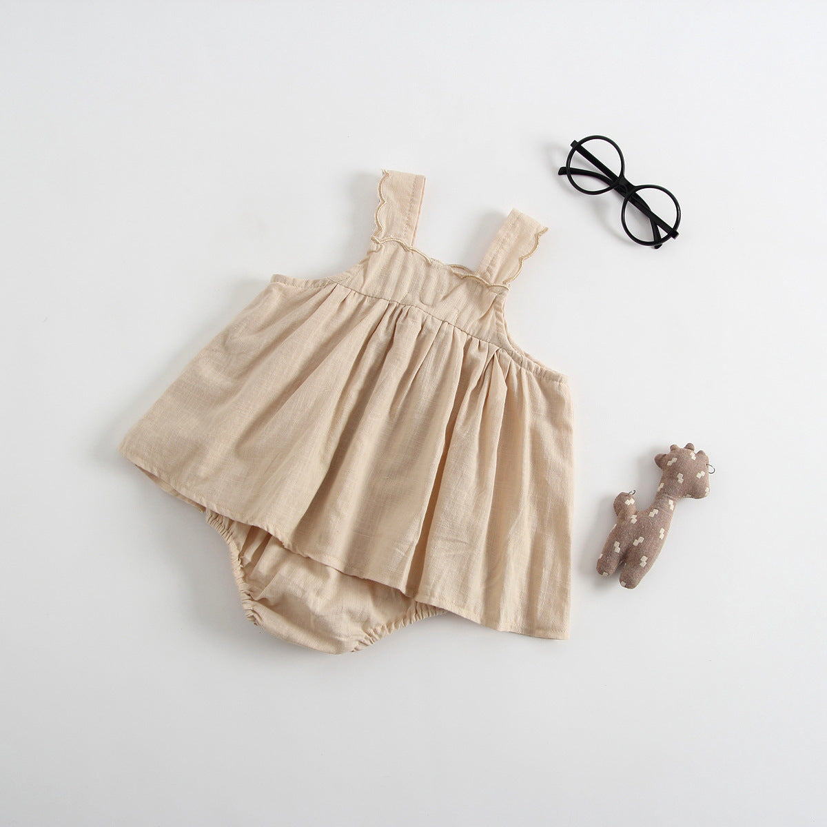 Princess Baby Romper Dress with Suspenders - Adorable Baby Outfit